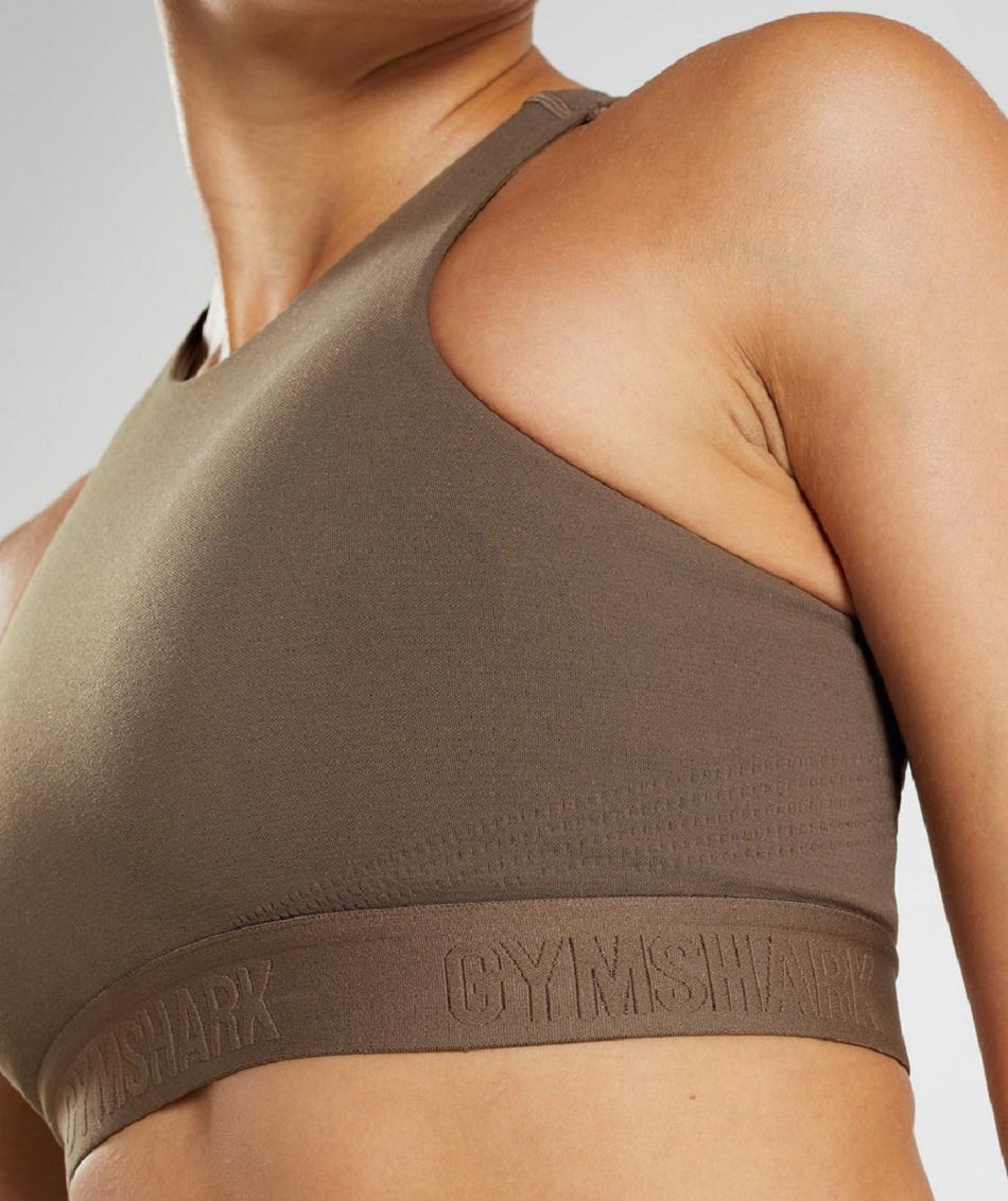 Sujetadores Deportivos Gymshark 315 Performance High Neck Mujer Marrones Marrones | CO 2222SGL